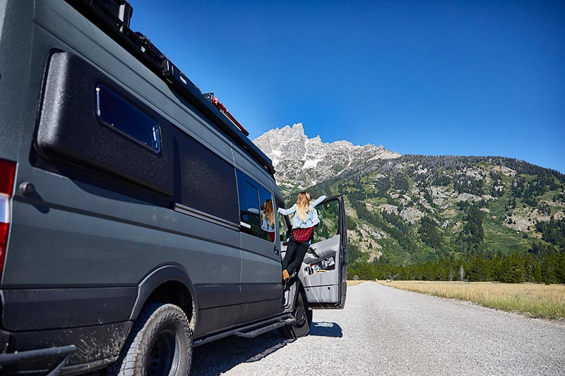 Taking in the view of The Grand Tetons, WY on the drive in.