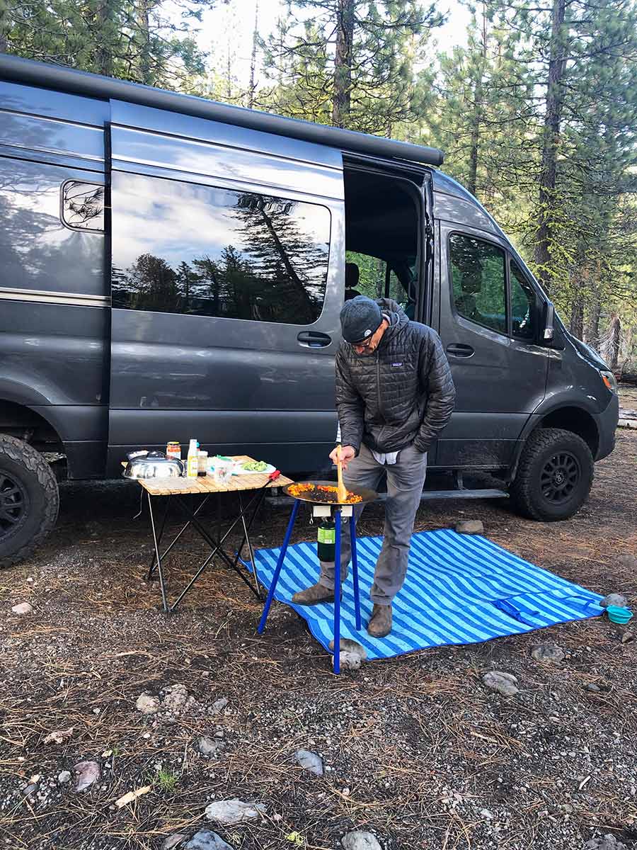 Cooking Dinner Outside Our Van