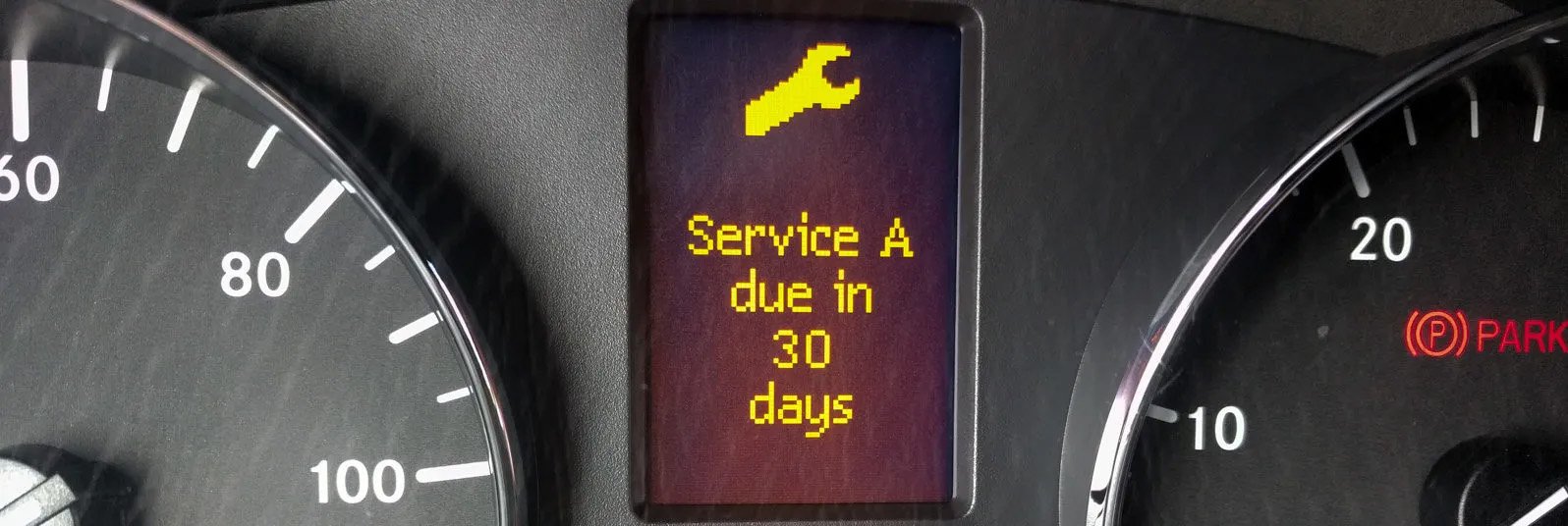 Sprinter-van-service-a-and-b Sprinter van dashboard with Service A reminder