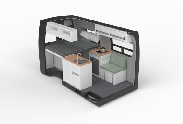 Gloss Tool White Dune Cabinet Interior Cutaway