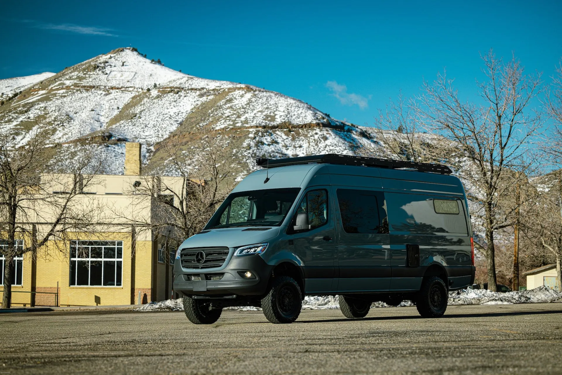 TOURIG Sprinter 170 Banner custom grey blue van build in Coloado