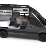 Mercedes-Benz Sprinter 144 Drifter by TOURIG in Tenorite Metallic with Tool White Cabinets and Walnut Butcher Block Countertops