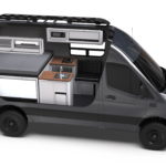 Mercedes-Benz Sprinter 144 Rover by TOURIG in Tenorite Metallic with Tool White Cabinets and Walnut Butcher Block Countertops